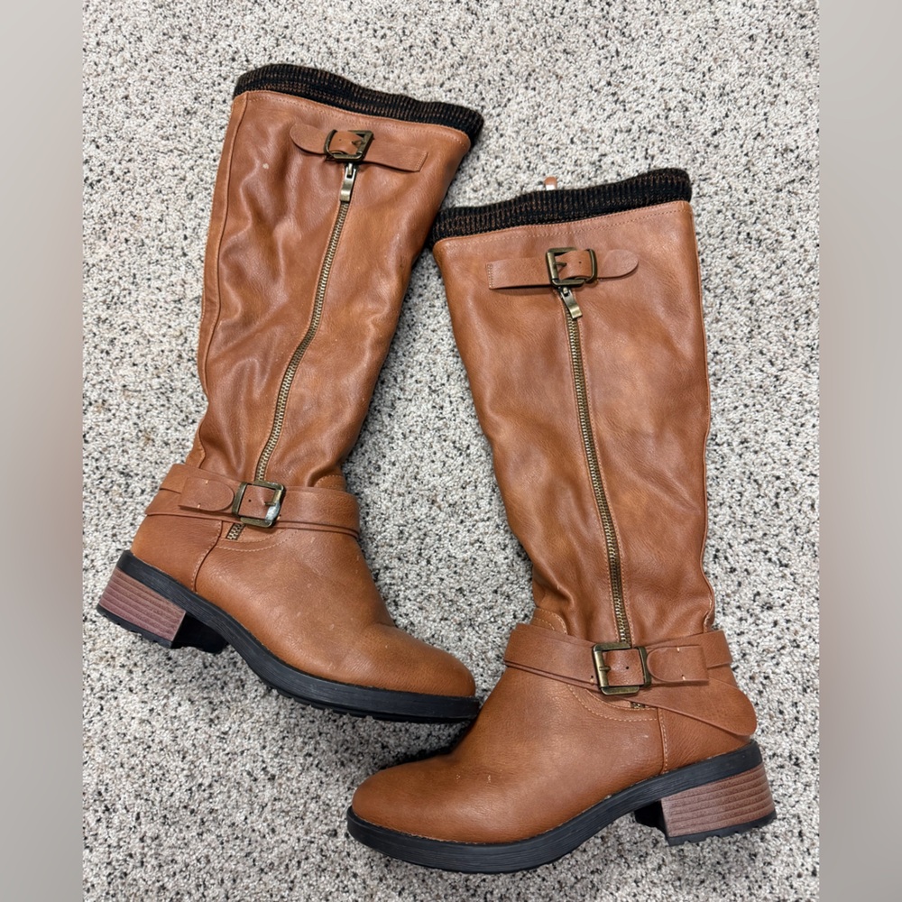Dream Pairs Tan Heeled Boots